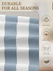 1 bộ ga trải giường họa tiết sọc hình học màu xanh nhạt, chất liệu microfiber siêu mềm, 1 bộ ga phủ nệm phù hợp với giường cỡ King, Queen, Full và Double, bộ ga giường có túi sâu đến 11,8 inch, thoáng khí và chống nhăn giúp ngủ ngon hơn, có thể giặt máy. - Màu xanh nhạt - Xem 5