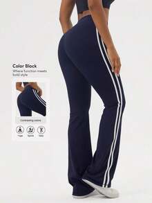 2026 Sodalemon Women's Black Slim Fit Flared Yoga Sweatpants For Spring - 海軍藍 2 - 查看 12