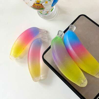 1个创意逼真香蕉麦芽慢回弹软玩具，香蕉多巴胺减压小玩意