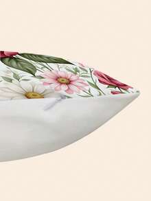2 件装水彩粉色花卉抱枕套，饰以牡丹、雏菊和绿叶图案，适用于家居客厅沙发装饰（不含填充物） - 白色 - 查看 6
