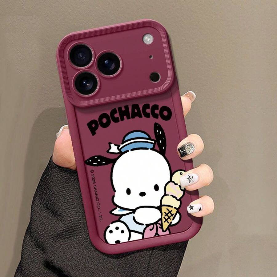 SANRIOスマホケース - サンリオスマホケース、ポチャッコのかわいいミニマリストスタイル、 17 Pro、12 Pro、14 Pro Max、16 Pro Max、Ip17、16 Plus、15 Pro Max、12 Mini、Ip16、14 Plus、15 Pro、Ip14、13 Pro Max、17 Air、12、11 Pro、13 Miniに適しています。 - 黒1 - チェックする 1