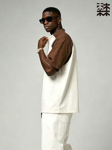 mulinsen Áo thun nam nhẹ, cổ tay lửng, dáng rộng, thiết kế tay raglan, nhanh khô, thích hợp mặc ngoài trời. - Màu be - Xem 3