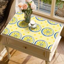 1pc Lemon Print Absorbent Mat/Drying Mat For Coffee Maker, Dishes - Polyester Absorbent Desktop Protective Mat With Rubber Anti-Slip Pad, For Kitchen Counter Decor, Home Bar And Dining Table - Multicolor - View 3