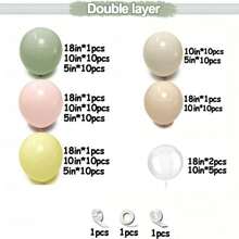 104 Stücke Set mit rosa, grünen und gelben Ballonbögen; salbeigrüne, rosa, gelbe und weiß-sandfarbe Ballonkränze; beige und cremefarbene Ballons; geeignet für Babypartys, Geburtstagsfeiern, Hochzeiten, Junggesellenabschiede und Frühlings-Fairy-Tee-Party Dekorationen. - Übersicht 3