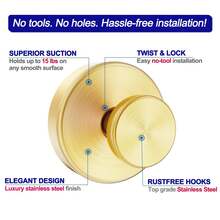 2pcs Removable Suction Cup Hooks, Suitable For Bathroom Window Glass Door Wall, Towel Robe Loofah Wreath Hanger - Black - Shower Suction Cup Hook - View 6