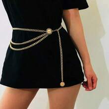 Metal Coin Waist Chain, Suitable For Pairing With Pants Gold Jewellery - Gold - View 2