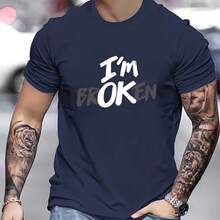 Parche de transferencia termoadhesiva de colores mixtos con letras "I'M Broken" para camiseta, jeans y decoración de mochila - Calcomanía lavable, paquete de 1 - Negro - Ver 3