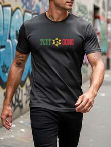 Camiseta de música reggae con logo de gong resistente, corte clásico, tejido premium suave y cómodo, para todas las estaciones, cuello redondo, adecuada para ocasiones casuales y deportivas, unisex, coleccionable - Negro - Ver 8