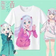 Camiseta Eromanga de la hermana Huang Man, mercancía de anime para profesores, cosplay de manga corta de Izumi Sagiri, ropa 2D, estilo japonés, transpirable. - Negro - Ver 7
