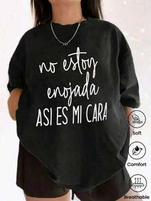 Camiseta de cuello redondo y mangas cortas de ropa fashion, fabricada enéxico, para la temporada primavera-verano 2025.Con estampado de dibujos animados, un modelo de pareja, apta para usar tanto por dentro como por fuera, para oficina y estilo casual, diseñpara hombres y mujeres, en unidad individual.blusas para mujer playeras de mujer blusas casuales para dama - Negro - Ver 1