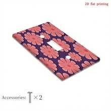 1 pieza [Impresión plana 2D] Placa de cubierta de enchufe resistente al desgaste con estampado floral rosa profundo en todo el panel, estilo floral fresco, decoración de pared, cubierta protectora de interruptor - A - Ver 14
