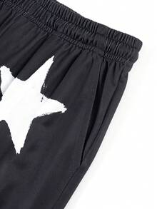 1pc Boys' Y2K American Street Style Wide Leg Loose Straight Casual Long Pants - Black - View 6
