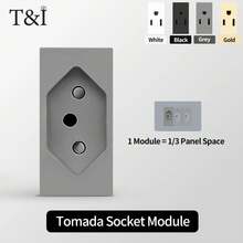 2x4 Inch Gray Tempered Glass Wall-Mounted Panel With Two NEMA 5-15R Sockets, Interchangeable Plug Sockets Suitable For US/UK/Italy. - Socket - View 12