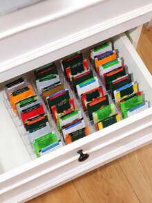 1 pieza/2 piezas Caja de almacenamiento transparente para bolsas de té, organizador de compartimentos para té/café de escritorio, caja de té de acrílico reutilizable, adecuada para bar de café, gabinete, sala de almacenamiento, encimera, oficina, cocina, caja de cosméticos, decoración de habitación, regalo para amigos, accesorio para el té de la tarde, caja de decoración navideña - transparente - Ver 4