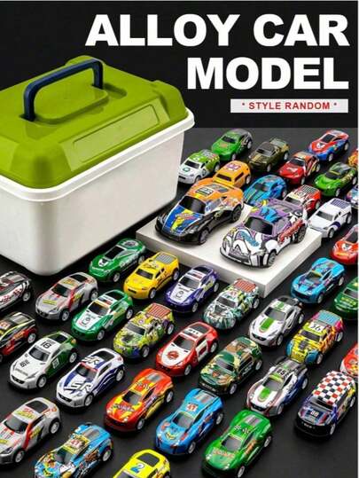 20/30Pcs With Storage Box Mini Alloy Pull Back Car Tin Car Pull Back Car Sliding Car Kids Toys, Halloween And Christmas Gifts For Boys And Girls