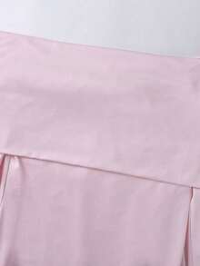 Vestido largo de punto acanalado con manga larga, cintura ceñida, hombros descubiertos, espalda descubierta, doblez de cola de pez, elegante y sexy, color blanco, para otoño/invierno, atuendo de mujer maxi - Rosa - Ver 4