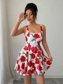 Vestido de mujer, modelo nuevo 2025, con estampado digital aleatorio - Multicolor - Ver 5