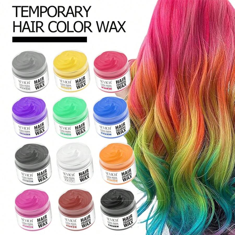 Cera para teñir el cabello, cera temporal para teñir el cabello, fácil de lavar, DIY, barro teñido, pintura de larga duración, crema para colorear, tinte para el cabello de colores - Morado - Ver 1