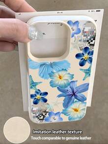 1 pieza Funda de teléfono a prueba de golpes de cobertura total de TPU con diseño de flor azul y estrella de mar, compatible con Apple 17, 16, 15, 14, 13, 12, 11 Pro Max, Series - Multicolor - Ver 3