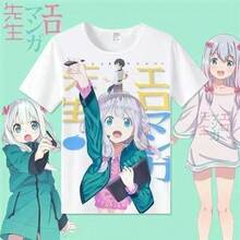 Camiseta Eromanga de la hermana Huang Man, mercancía de anime para profesores, cosplay de manga corta de Izumi Sagiri, ropa 2D, estilo japonés, transpirable. - Negro - Ver 6