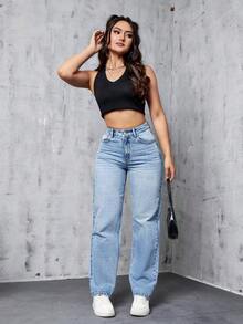 Jeans de pierna recta - Lavado ligero - Ver 6