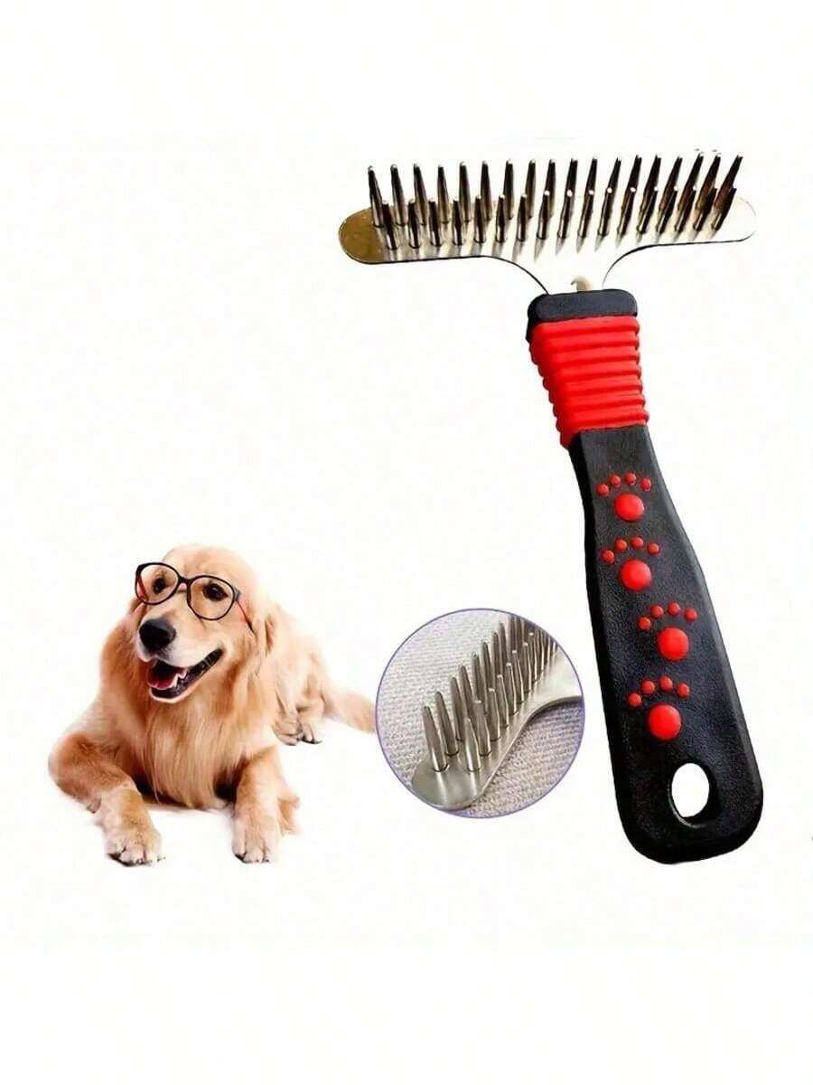 1pc Pet Brush Comb, Straight Grooming Brush Suitable For Long Haired Dogs Like Golden Retriever - View 1