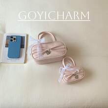 Coquette Balletcore 手提包,附赠蝴蝶结礼品,甜美波点印花手提包,带心形吊坠,有两种尺寸可选(迷你款和标准款) - 彩色 - 查看 6