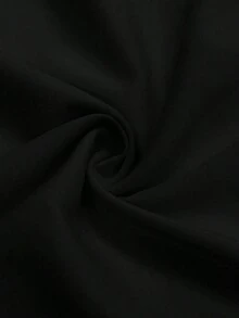 Blusa casual elegante de mujer con cuello redondo en color champán, cuello en V, manga corta abullonada, con adornos de perlas falsas, corte holgado, adecuada para ir a trabajar, elegancia cotidiana.Elegante, casual, atuendo casual para mujer, ro - Negro - Ver 4