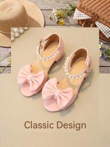 1 Pair 2026 New Girls' Sandals, Open Toe Design, Sweet Princess Style, Suitable For Daily/Formal Occasions/Outdoor Use - Pink - View 4