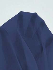 Nuevo vestido ligero con decoración de cinturón de cintura fruncida, diseño de lazo en la espalda, elegante y grácil vestido casual para la temporada de bodas y vacaciones - azul real - Ver 8