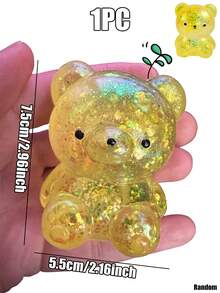 1pc Glitter Crystal Bear Soft Slow Rebound Stress Relief Toy, Cute Small Item, Tabba Slow Rebound Toy, Portable Pressure Release Toy, Blue/Pink, Suitable For All Ages, Autism, Office Workers, Students, Ideal Holiday Gift, Small & Cute, Interesting Gift, Suitable For Boys, Girls, Children, Easter Gift, Party Bag Filler, Christmas Stocking Stuffer, Stress Relief Toy, Children's Party Favor - Multicolor - View 20