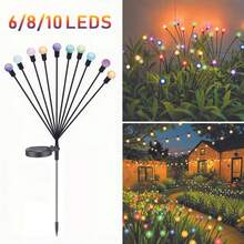 1/2 Paquete de Luces de Jardín Solares, 6/8/10 Luces Solares LED para Exteriores, Luces Decorativas para Exteriores, Luces Solares Oscilantes, Luces de Luciérnagas, Adecuadas para Jardín, Sendero, Decoración Exterior, Luces Solares Oscilantes de Bombilla Grande - Luciérnagas plantadas en el suelo - Ver 4