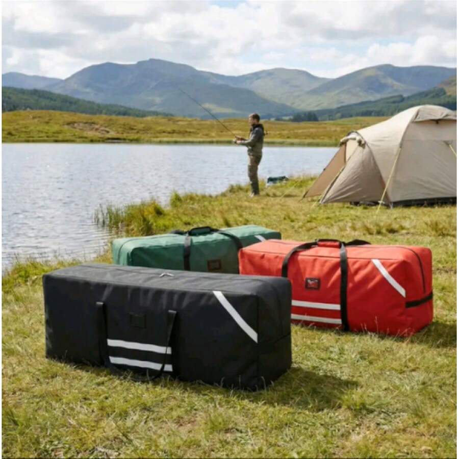 Eine tragbare, wasserdichte und robuste Outdoor-Aufbewahrungstasche, geeignet für Camping, Angeln, Zelte, Markisen und Koffer. Eine multifunktionale Aufbewahrungstasche für Camping- und Outdoor-Aktivitäten. - Rot - Übersicht 1