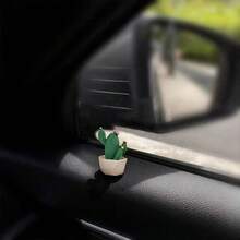1pc Miniature Landscape Creative Elegant Fresh Small Potted Plant, DIY Car Interior Decor, Desktop Ornament, Office Workstation Computer Screen Decoration Accessory - Small Potted Plants - View 4