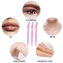 Mikinona 30pcs Portable Eyebrow Trimmer Makeup Tools, Stainless Steel Lightweight Non-Slip Handle, Travel Size - Pink - View 3
