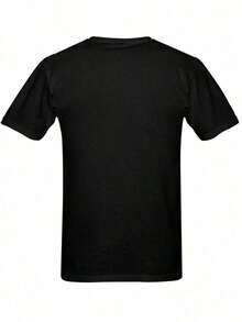 Camiseta gráfica de rock vintage para hombre - Camiseta de verano de manga corta con cuello redondo y estampado LET THERE BE ROCK, camiseta casual negra para fans de música, viajes, playa y regalos de vacaciones, camisetas de rock, ropa de fans de música, camisa de estilo retro, tejido de poliéster. - Negro - Ver 2