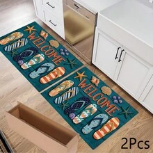 1pc Summer Slipper Print Pattern Drainage Mat/Absorbent Mat/Drying Mat For Coffee Machine, Tableware - Absorbent Polyester Desktop Protective Mat With Rubber Anti-Slip Pad, For Kitchen Counter Decor, Home Bar And Dining Table - Multicolor - View 13