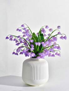 1pc New Nordic Creative Vase Decor, Crafts Ornament Flower Pot Dry/Fresh Flower Decoration, Imitation Ceramic Plastic Container (Flowers Not Included) - White - View 5