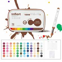 Infiart 直涂式丙烯马克笔,提供 48/72/120/168/240/288 色可选,1-5mm 灵活笔尖,高容量自动上墨,高覆盖力,不渗色,不透明,适用于纸张/布料/陶瓷/玻璃等多种材质,附赠收纳袋和色卡,是插画、素描、日记、学生艺术创作和 DIY 的理想之选。 - 彩色 - 查看 16
