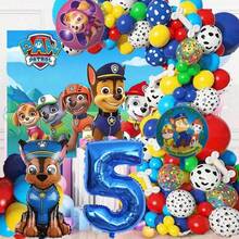 Paw Patrol Theme Birthday Party Decoration Set, Backdrop, Balloons, Number Balloons Suitable For 1-9 Years Old Birthday - Cartoon Balloons - View 8