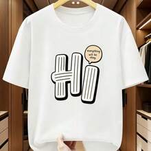 Printed T-Shirt For Men And Women - 白色 - 查看 1