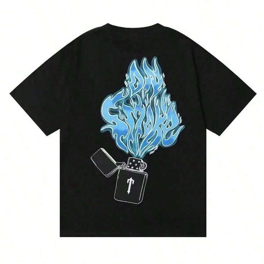 Cute Unisex Premium Casual T-Shirts, COOL SUMMER 2025, Luxury Short Sleeve T-Shirts For Men And Women, Soft Cotton Loose Fit Clothing, Novelty, Luxury Summer T-Shirt For Men With Graphic Print - 黑色 2 - 查看 1