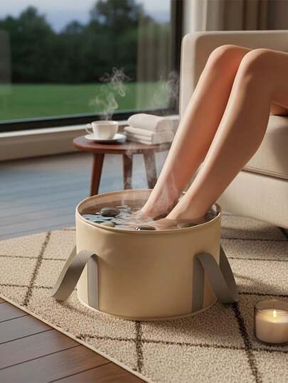 Portable Foot Spa Bath With Thermal Insulation Function, Suitable For Home SPA. The Foldable Foot Bath Basin Is Convenient For Soaking Feet, Comes With A Handheld Portable Foot Bath Bag, Applicable For Travel, Camping, Outdoor Activities, Shops, Etc. An Ideal Choice For Travel, Sports, And Outdoor Activities.