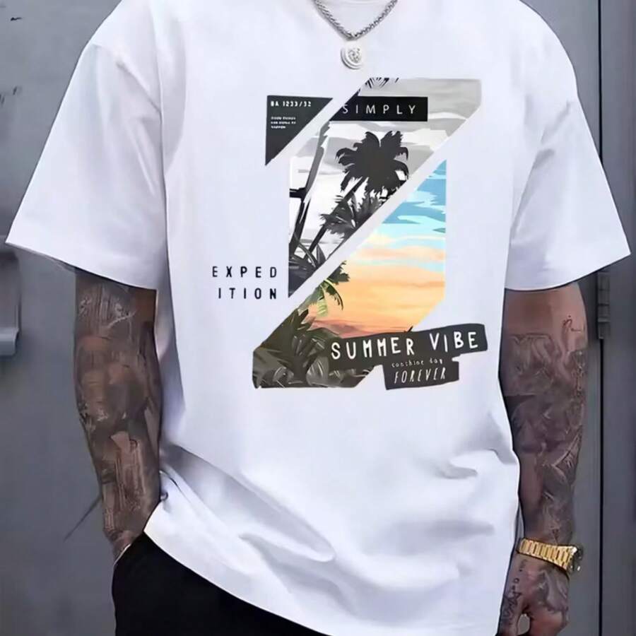 Camiseta impresa para hombres y mujeres - Blanco - Ver 1