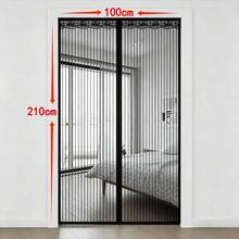Puerta Mosquitera Autoadhesiva Magnética, Fácil Instalación Sin Perforar, Ventilada y Transparente, para Puertas de 90/100cm x 210cm, 3 Colores Disponibles - Negro - Ver 13