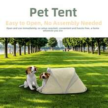 Suministros para salir con mascotas, Jaula para mascotas, Jaula, Jaula para gatos, Carpa plegable para mascotas, Portátil, Adecuado para acampar en interiores y exteriores de cachorros y gatitos, Salidas al aire libre, Cabañas, Nidos, Jaulas - Beis - Ver 2