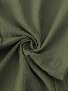 Pantalones casuales de mujer con decoración de botones y bolsillos en diagonal - Verde militar - Ver 7