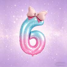 Gradient Bowknot Number Balloon Set, Includes Gradient Number Foil Balloons And Mini Bowknot Shaped Balloons, Suitable For Girls Birthday Party Decoration, First Birthday Party, Princess Theme Party And Other Events - View 19