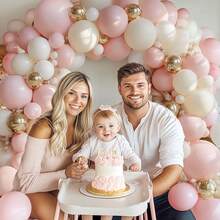 49 Stücke/26 Stücke 10-Zoll Gold, Weiß, Makaron Rosa, Elfenbein Latex Ballon Bogen Set, geeignet für Taufe, Mädchen Geburtstag, Bridal-Shower, Hochzeit, Jahrestag - Mehrfarbig - Übersicht 3