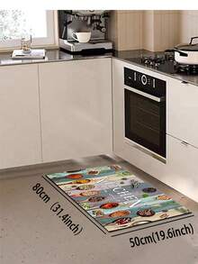 1/2pcs Modern Farmhouse Retro Seasoning Kitchen Mat, Anti-Fatigue, Non-Slip, With Buffer, Standing, Washable, Comfortable, Can Be Used As A Desk Or Kitchen Carpet. - Multicolor - View 17